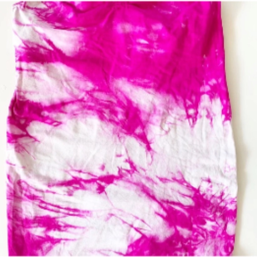 ATHLETA SEAMLESS TIE DYE RUCHED TANK TOP Pink White Size Medium - Picture 9 of 9